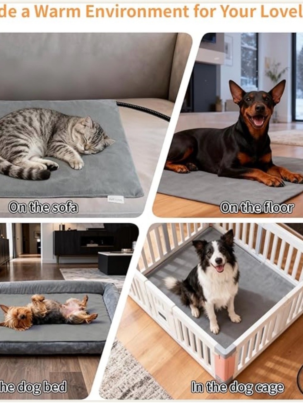 BECEMURO Pet Heating Mat for Dogs and Cats
Gray
#pet #heating